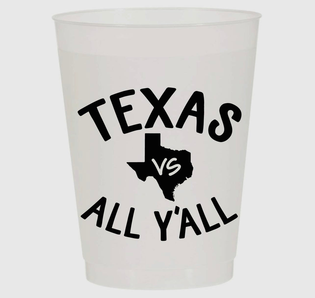 Texas VS All Y’all Reusable Frosted Flex Cups - Set of 6