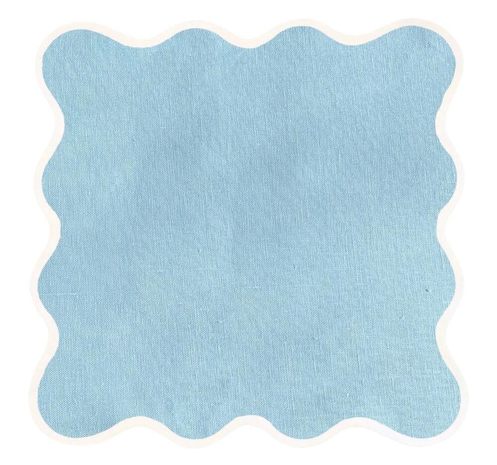 Linen Scalloped Square | Sky Blue | PRE-ORDER ONLY