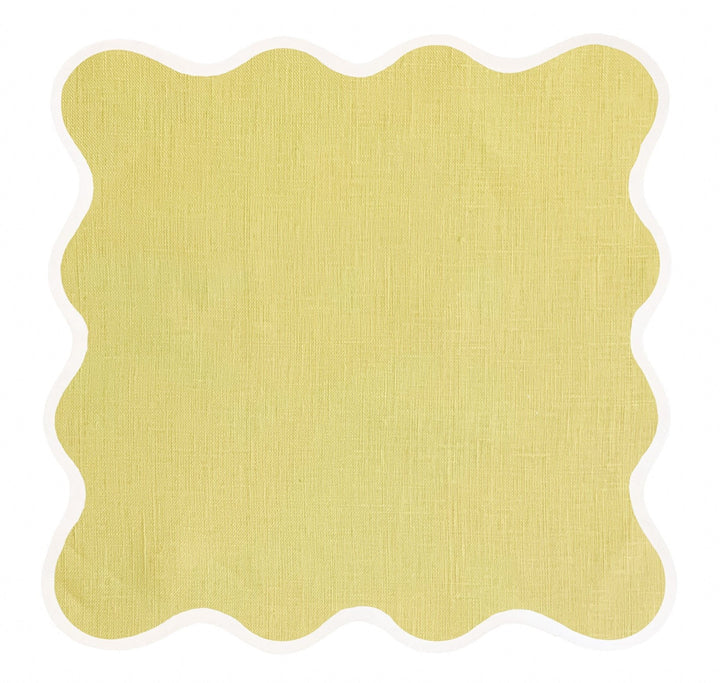 Linen Scalloped Square | Buttercup Yellow