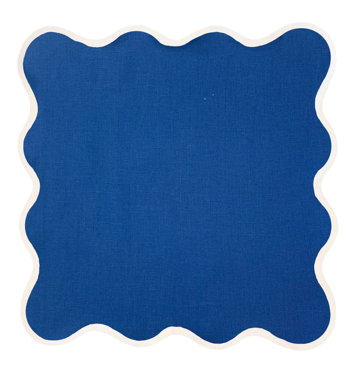 Linen Scalloped Square | French Blue | PRE-ORDER ONLY