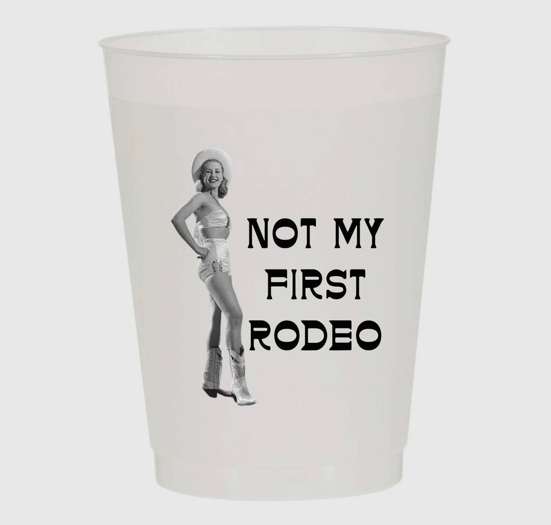 Not My First Rodeo Cowgirl Pinup Reusable Frosted Flex Cups - Set of 10