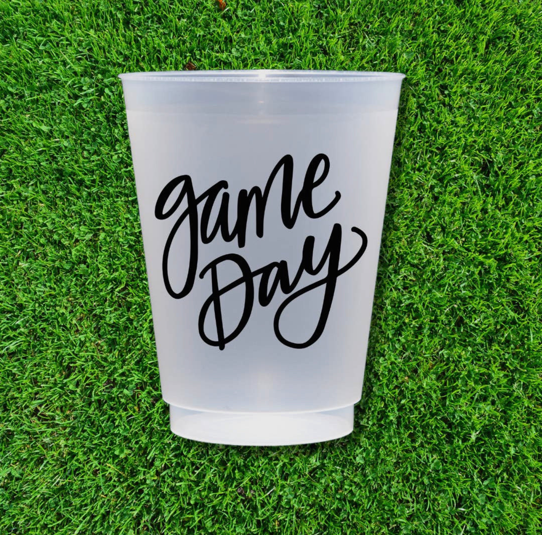 Game Day Tailgate Reusable Frosted Flex Cups - Set of 8