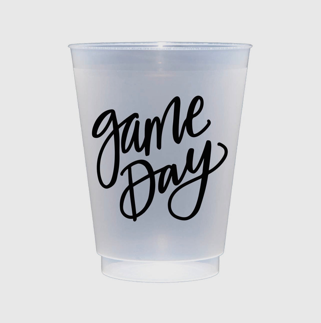 Game Day Tailgate Reusable Frosted Flex Cups - Set of 8