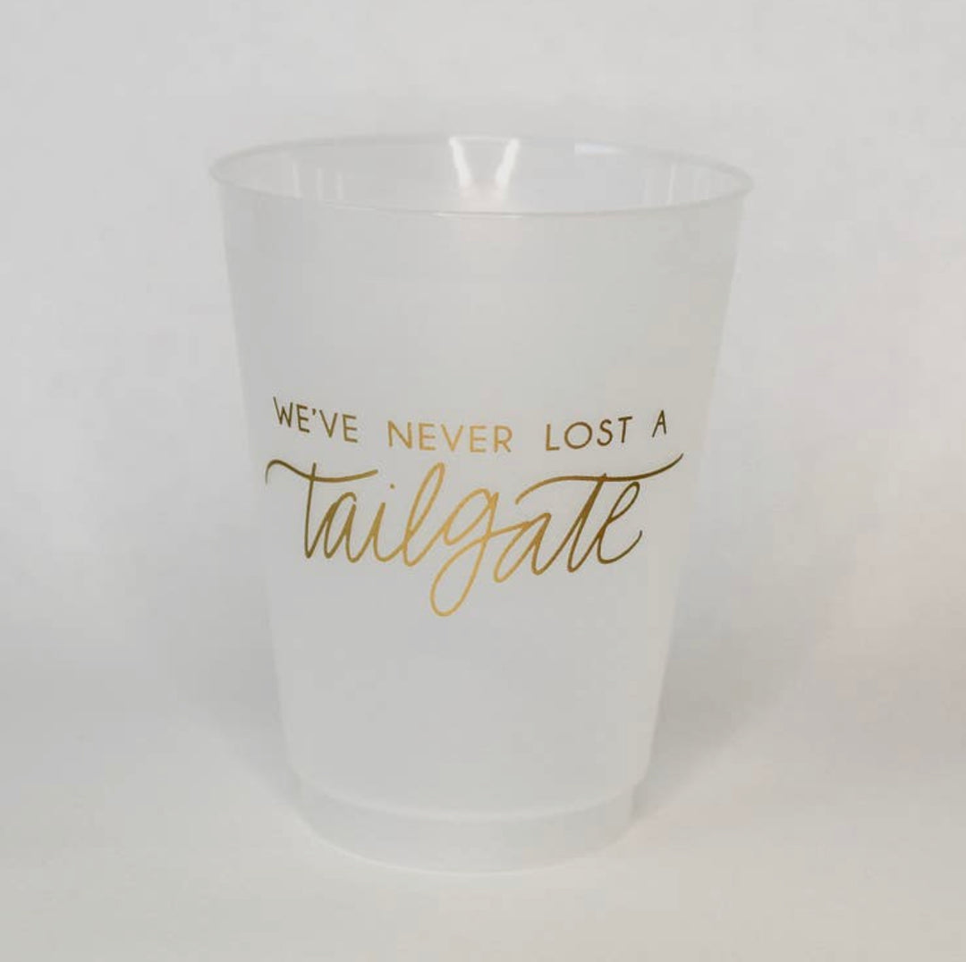 Never Lost a Tailgate Reusable Frosted Flex Cups - Set of 8