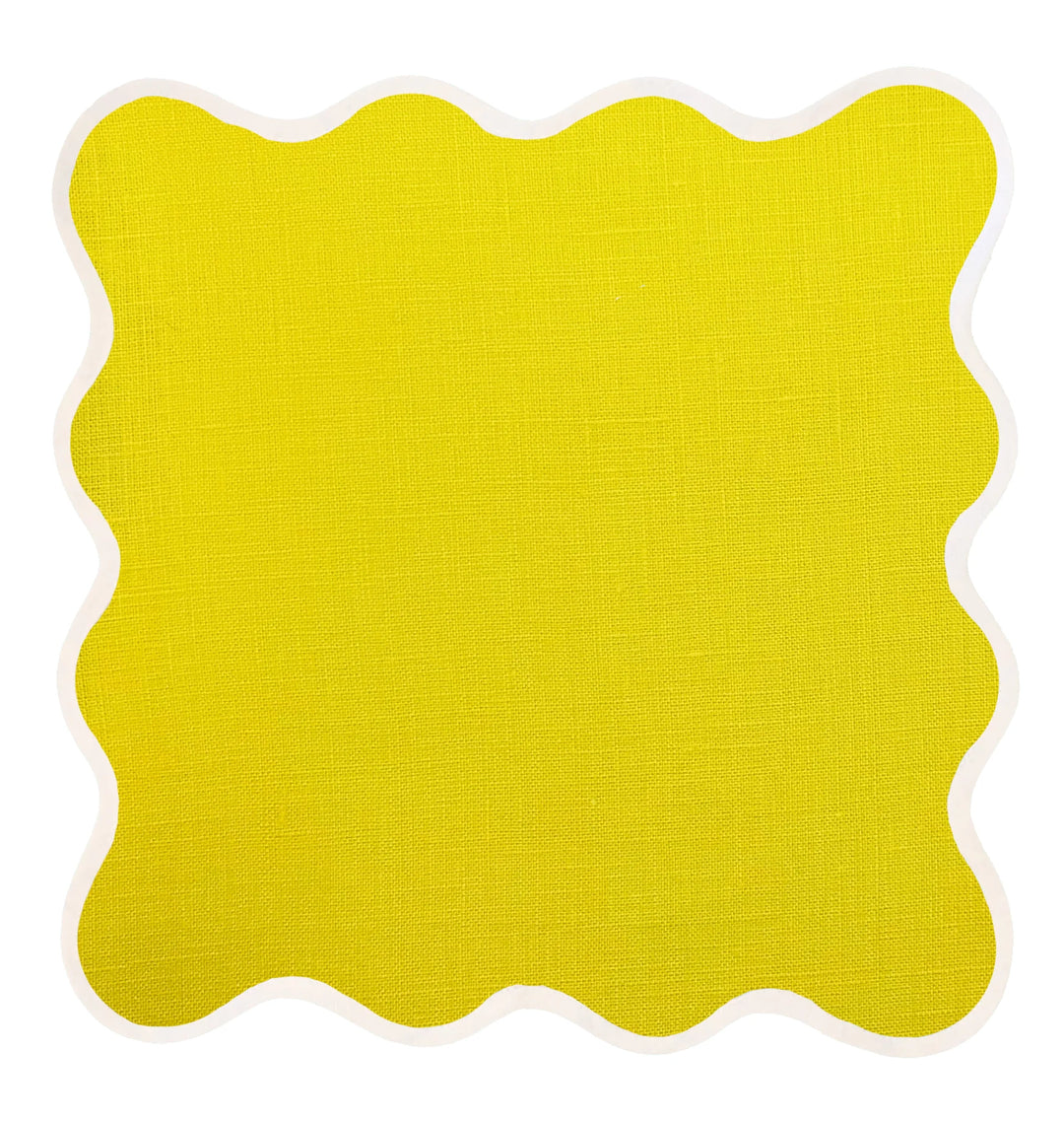 Linen Scalloped Square | Lemon | PRE-ORDER ONLY