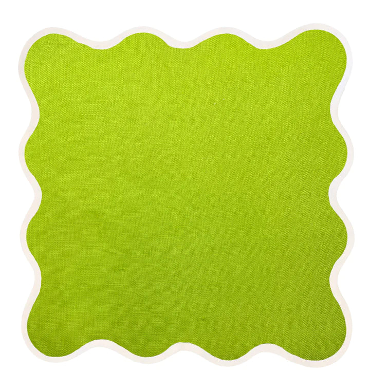 Linen Scalloped Square | Lime | PRE-ORDER ONLY