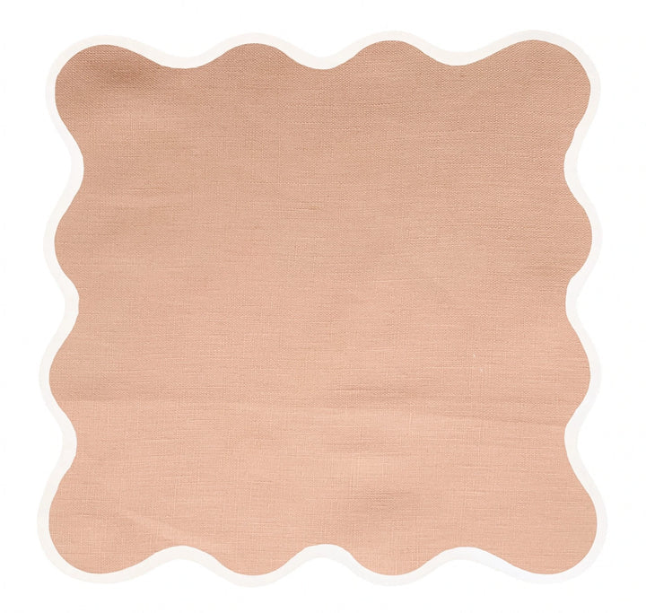 Linen Scalloped Square | Poppy Peach | PRE-ORDER ONLY