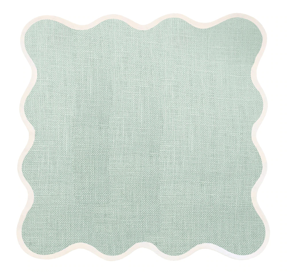 Linen Scalloped Square | Sage Green | PRE-ORDER ONLY
