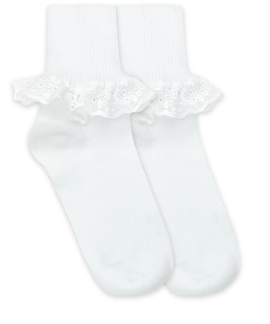 Jefferies Socks Chantilly Lace Turn Cuff Dress Socks 1 Pair