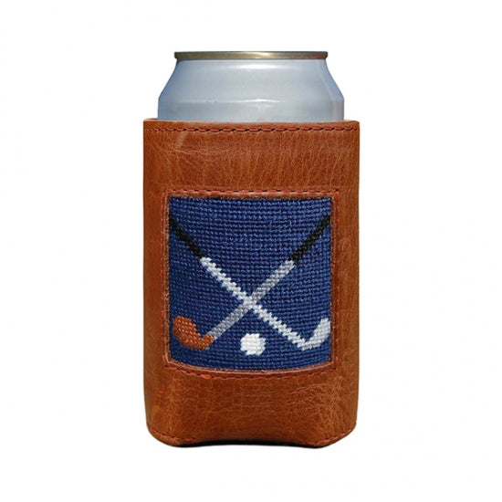 Crossed Clubs Needlepoint Can Cooler