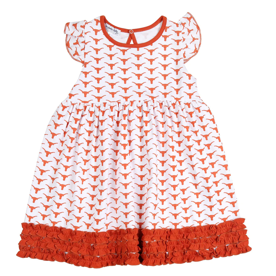 Hook ‘Em! Printed Flutters Toddler Dress